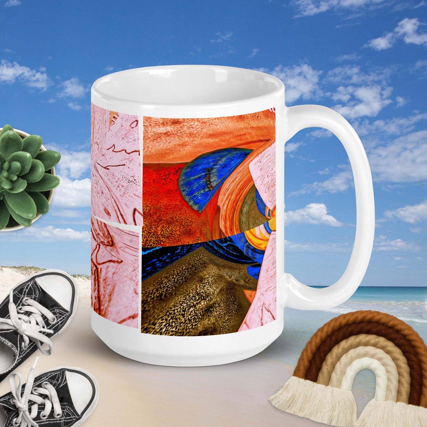 Bino "Stained Glass" White glossy mug