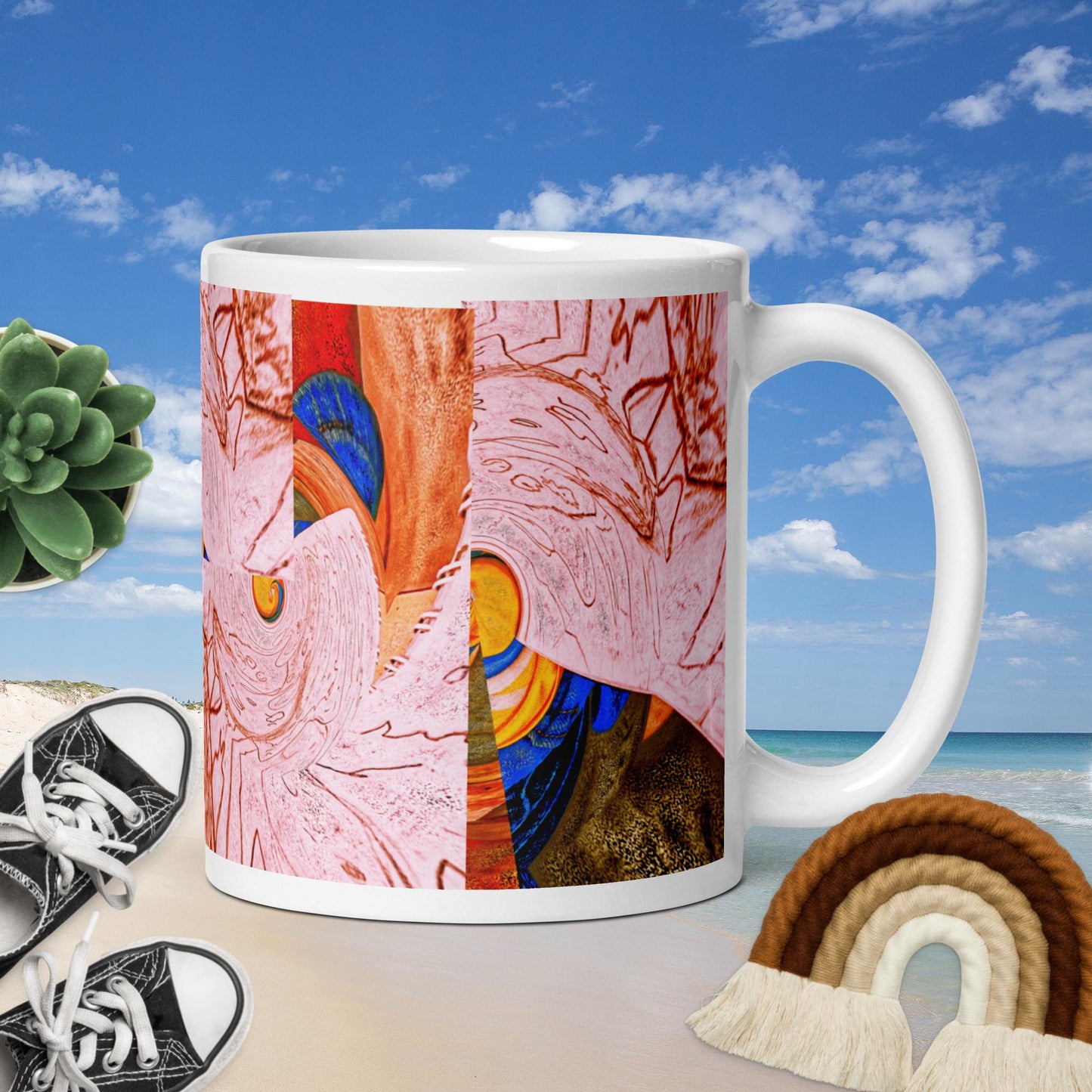 Bino "Stained Glass" White glossy mug