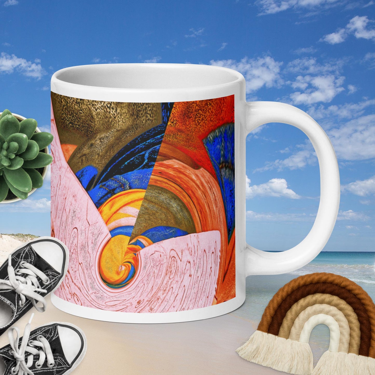 Bino "Stained Glass" White glossy mug